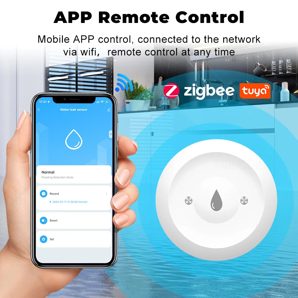 Tuya Zigbee Akıllı Su Kaçak Se - Kitchen Appliances Video incelemesi ve fiyatı